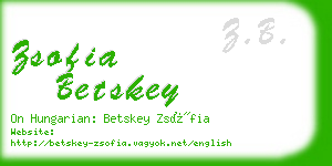 zsofia betskey business card